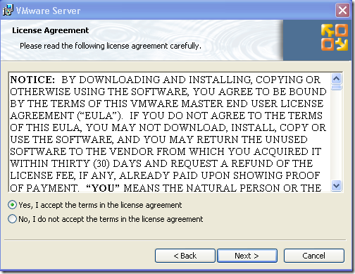 VMware license agreement