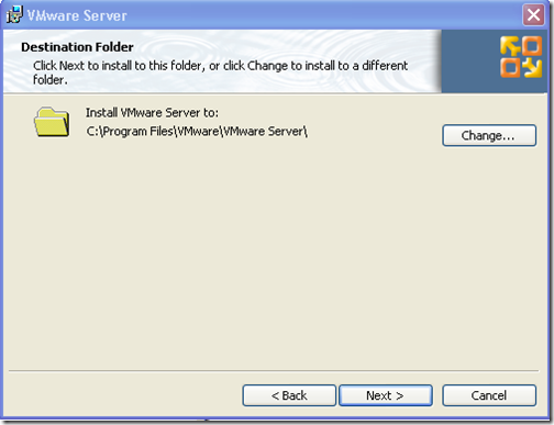 VMware destination folder.
