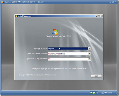Install Windows 2008