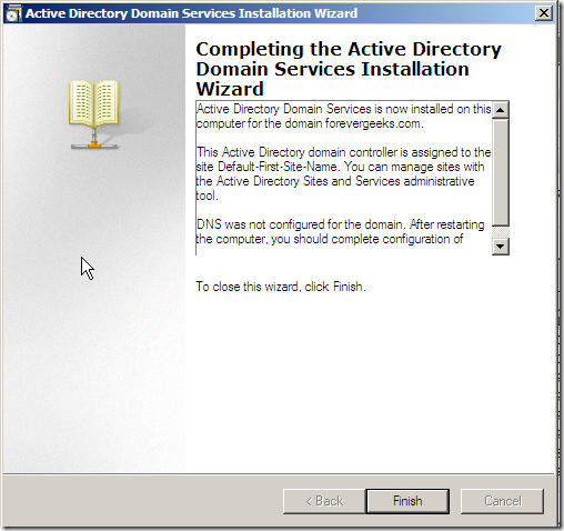 active directory finish